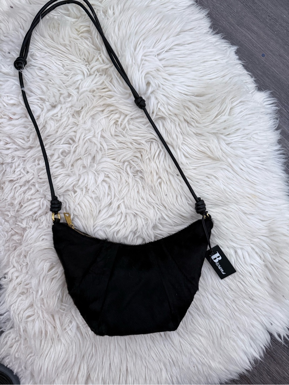 Black Crossbody Shoulder Bag with Adjustable Strap